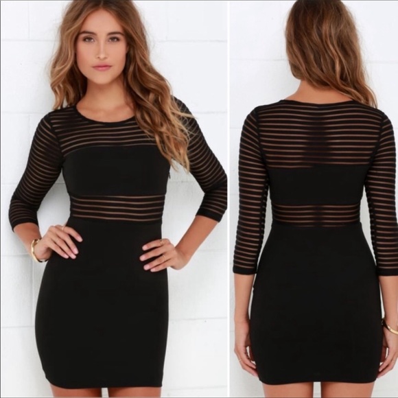 Lulus Dresses & Skirts - LULUS Perfect Mesh Black Bodycon Mini Dress